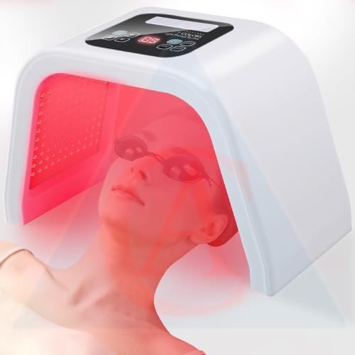 Image of Best Red Light Devices, 7 Color Red Light Machine for Face and Neck, LED Facial Skin Care Beauty Tool At Home Omega Light 7 colour led photon light therapy Omega