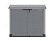 Duramax Cedargrain StoreAway 1200L Gartenhaus aus Kunststoff / flacher Deckel, Mülltonnenbox, Gartenhaus, solide Konstruktion, ideal für Werkzeuge, BBQs und 2x 240L Mülltonnen, 145x85x125 cm, Grau