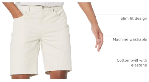 Image of Amazon Essentials Men's Straight-Fit 9 inch Inseam Stretch Cotton Twill 5-Pocket Shorts