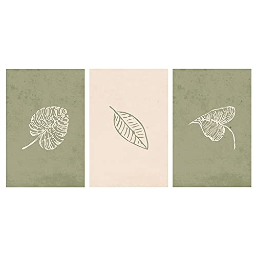 Affiche botanique vintage sur toile premium | Lot de 3 oeuvres d'art mural salon 50x75cm