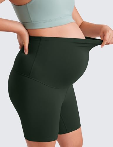 Image of CRZ YOGA Maternity Biker Shorts 6 inch | Butterluxe, Extremely Soft, Gentle Compression, Yoga, Super High Rise, U-shaped Belly, Pregnancy and Postpartum