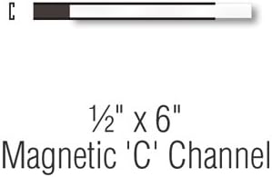 SmartSign Magnetic 'C' Channel Label Holders for Metal Racks and Shelves | 0.5" x 6" Pack of 25
