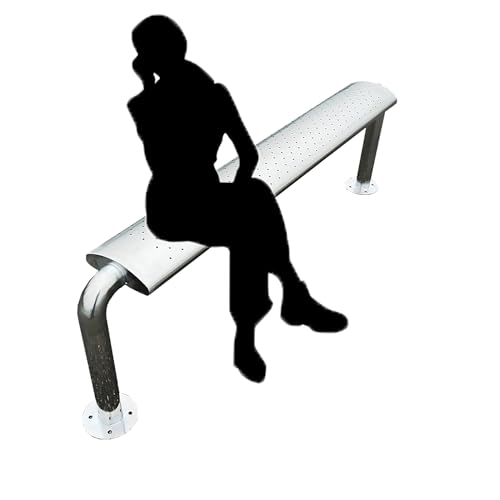 Banc de parc en acier inoxydable au design architectural épuré