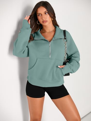Image of AUTOMET Womens Sweatshirts Half Zip Cropped Pullover Fleece Quarter Zipper Hoodies 2026 Fall Fashion Outfits Clothes