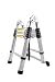 Produktbild SAILUN® Teleskopleiter Klappleiter Ausziehleiter aus hochwertigem Alu Teleskop-Design Mehrzweckleiter, 12 Sprossen - 87cm bis 3,80m Anlegeleiter, 150 kg Belastbarkeit (3,8m klappbar)