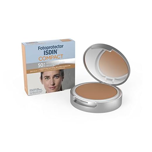 Fotoprotector ISDIN Compact SPF 50+ Bronce - Protector solar facial, Cobertura natural de larga duración, Apto para piel atópica y sensible, 10 g