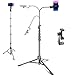 CAMBOFOTO 80 Zoll Handy-Stativ mit Schwanenhals und Handyhalterung, Selfie-Stick & Overhead-Stativ für Aufnahme/Kochen/Fitness/Vlog, kompatibel mit iPhone Android Samsung, Kamera