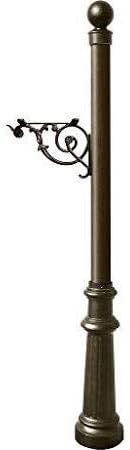 Support Bracket Post System with Fluted Base & Ball Finial Bronze