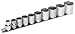 Martin B10K 3/8" Drive Socket Set, 10 Pieces ranging form 5/16" to 7/8" on Clip Rail, 12 Points Standard, Chrome Finish