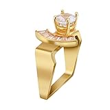 Goddesslili Diamond Rings for Women, Unique Crown Design Geometric Square Zircon Jewelry for Your...