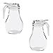 6 Oz. (Ounce) Glass Bulb Jar Syrup Dispenser, Sugar Dispenser, Retracting Spout, Dispensing Thumb-Lever, Pancake House Style (2)