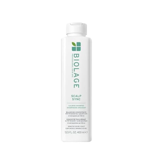 Biolage Beruhigendes Shampoo für trockene und empfindliche Haut, geeignet für alle Haartypen, angereichert mit ferentiertem Tee und Glykolsäure, Calming Shampoo, Scalp Sync, 400 ml