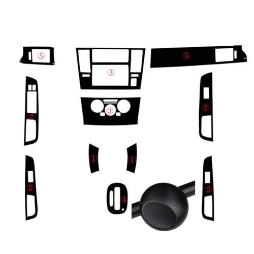 Autocollants fiber de carbone Nissan Tiida 2005-2010 pour poignée et panneau central RNINE
