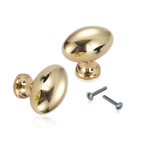 BOROLA 2-Pack Cabinet Knobs, Solid Zinc Alloy Single Hole Drawer Pulls, Rose Gold Handle for Cabinet & Wardrobe, Modern & New Chinese Style Furniture Hardware(Oval-Shaped)
