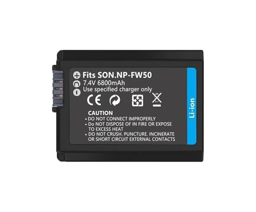 Juego De Batería For Cámara De NP-FW50 De 6800mAh, Compatible Con Sony,AlphaA6000,A6500,A6300,A6400,A7,A7II,A7RII,A7SII,A7S,A7S2,A7R(1pcs)