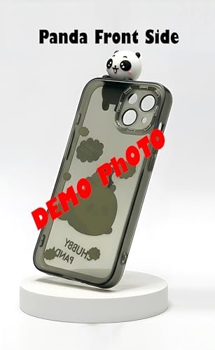 Image of Charvi Cute Panda Case for Vivo Y11 5G 2026, Cartoon Design with 3D Panda Topper, Translucent Grey | Protective Cover with Camera Lens