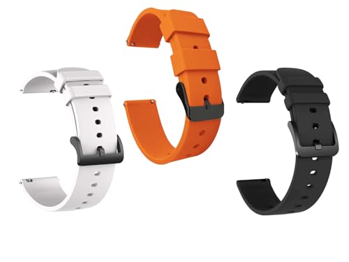 Image of IIK COLLECTION 22mm Silicone Strap for Smart Watches | Combo Pack Compatible With Noise, Fireboltt, Boat Xtend, Pebble, Boat Flash, Noise Color Fit, Ultra Smart Watch & All Watches