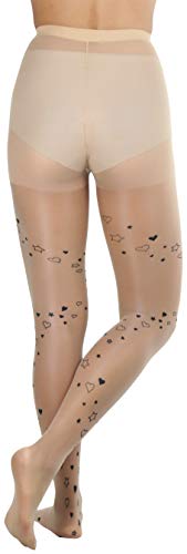 Image of ToBeInStyle Women's Valentine Day Themed Opaque Sheer Pantyhose w /Heart Love