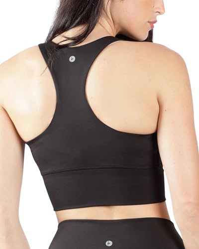 90 Degree By Reflex Long Line Sports Bra Racerback Workout Medium Impact Yoga Top4