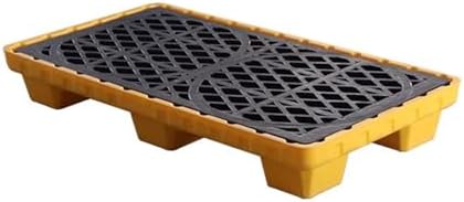 Modular Garage Storage Spill Containment Pallet - Heavy Duty Stackable Polyethylene Tray for 1/2 Drum with Drain Outlet