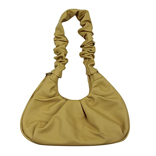 Image of RARITYUS Women Vintage Hobo Handbag Fashion Pleated Purse Shoulder Bag Underarm Small Tote
