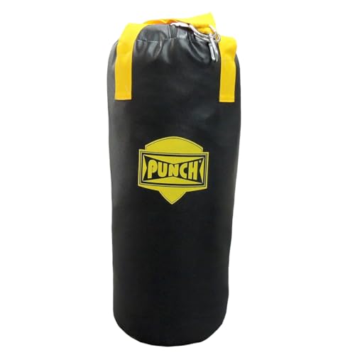 Saco De Pancada 0,90 Cm Fita Punch Unissex 0,90 x 0,35 x 0,35 Preto/ Amarelo
