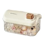 ZYNCUE Eiswürfelform aus Kunststoff mit Deckel, Press-Typ, einfaches Öffnen, stapelbares Design, auslaufsicher, spülmaschinenfest, Cocktails und Fruchteis, weißrosa