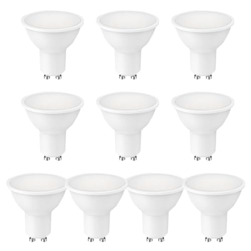 Area illumina Lampadina LED GU10 8 WATT, Luce Calda 806 Lumen, Luce Naturale 810 Lumen, Luce Fredda 815 Lumen, Apertura 120°, Confezione da 5/10 Pezzi (10, Naturale)