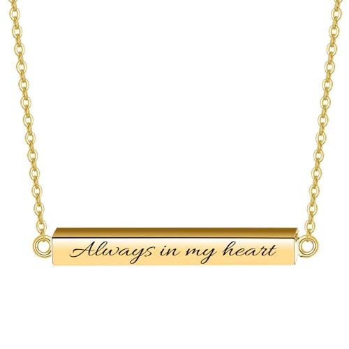 Horizontal Bar Urn Necklaces for Ashes for Women Stainless Steel Keepsake Memorial Cremation Jewelry Ashes Necklace Pendant