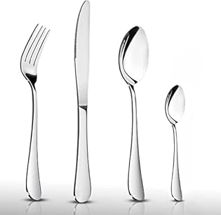 Cutlery Set, 32-Piece HaWare Stainless Steel Flatware Sets, Include Knife/Spoon/Fork, Mirror Polished Dinnerware, Dishwasher Safe - Service for 8 - Party /Kitchen