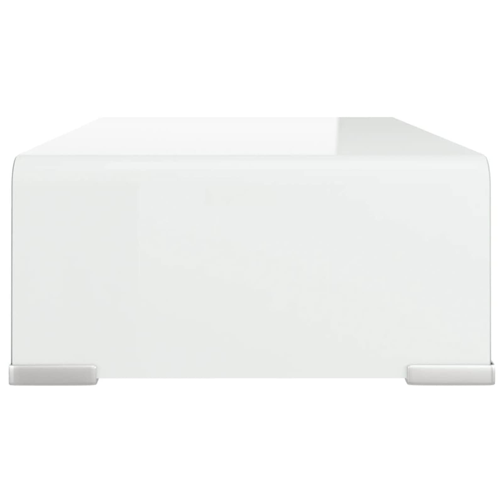 Homgoday Supporto TV / Monitor Riser Vetro Verde 40x25x11 cm, Supporto da scrivania per monitor Riser, Espositore per laptop e monitor