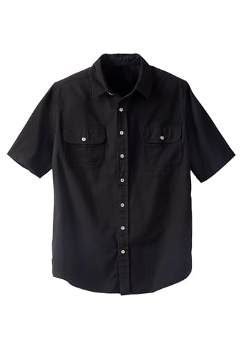 Boulder Creek by Kingsize Men's Big & Tall Short Sleeve Denim and Twill Shirt