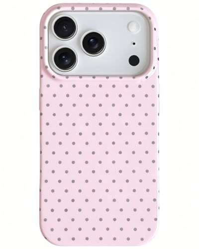 J.west for iPhone 18 Pro Case/iPhone 17 Pro Case Cute Polka Dot Phone Case Soft TPU Slim Shockproof Phone Cover for Women Girls, Pink
