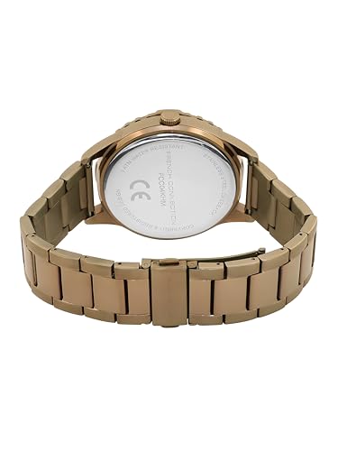 Image of French Connection Comet Multifunction Black Round Dial Stainless Steel Strap | Casual | Premium | See Through Feature | Brush Feature Wrist Watch for Men - FCC04KHM