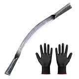 SiliFine 10.5 Inches Draw Knife Sets, Curved Tree Debarking Tool with Protective Work Gloves, Draw Shave Knife, Manganese Steel Scraper for Woodworking Bark Peeling Wood Shaver