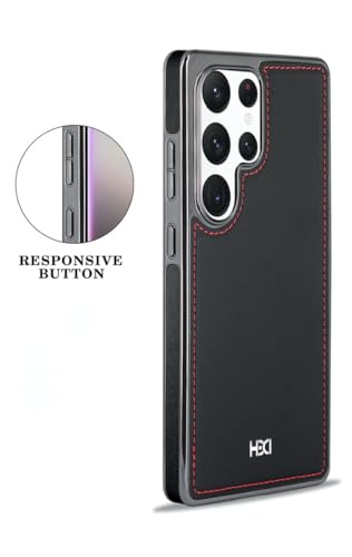 Image of BOUNCEBACK Vegan Leather Electroplated Back Case /Cover for Samsung Galaxy S23 Ultra - Sporty Black