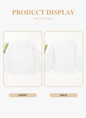 Eytino Plus Size for Women V Neck Long Sleeve Tee Shirts Loose Casual 2025 Fashion Outfits Clothes(1X-5X)4