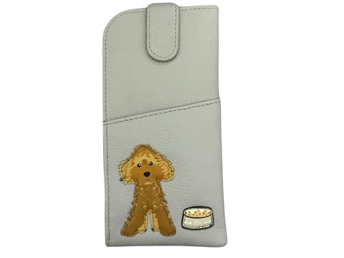 Cockapoo Dog Ladies - Funda de piel suave para gafas, diseño de perro, gris, talla única