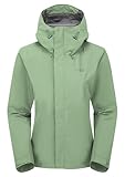 Rab Chaqueta Downpour para mujer, abrigo ligero e impermeable con capucha para senderismo y senderismo, higo verde, M