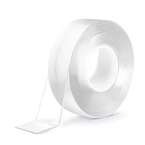 Double Sided Tape Heavy Duty, Nano Double Sided Adhesive Tape, Clear Mounting Tape Picture Hanging Adhesive Strips （9.85FT） 2mm Thickness x 20mm Width