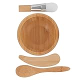 Homoyoyo Cuenco Facial para de Madera con Utensilios de Pincel y Cuchara Kit Ligero para Cuidado DIY para Mujeres y Estética Facial