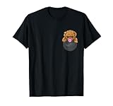 Caniche marron dans une poche avec tétine T-Shirt