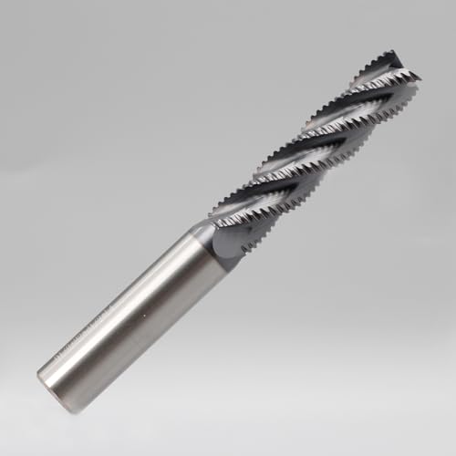Image of Roughing End Mill JESTUOUS Carbide Square Nose 4 Flute Fine Tooth Bit 1 /2 inch Shank Dia. 2 inch Flute Length for Milling Metal Steels,1 Piece