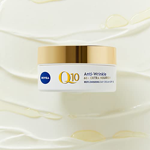 NIVEA Q10 Power 60+ Skin Anti-Wrinkle + Replenishing Day Cream (50 ml), Powerful Anti Ageing Cream, Moisturiser for Women with Coenzyme Q10, Day Face Cream with SPF15 - Image 5