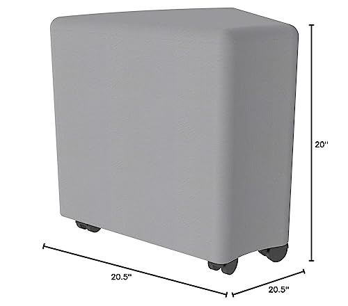 Image of Sprogs 18 inch H Structured Wedge Stool -Flexible Modular Collaborative Soft Seating for Office, Home, Lounge and School Classrooms with Durable Frame & Set of 2 inch Casters Add-on -Teal