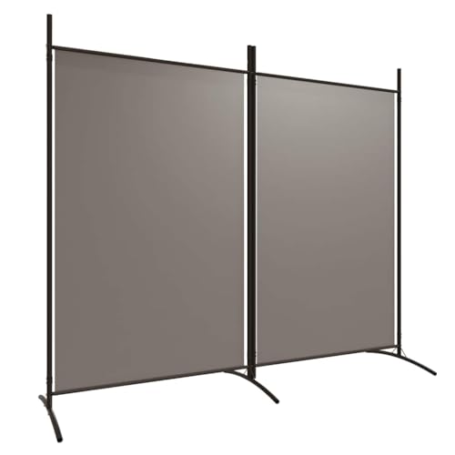 vidaXL Cloison de Séparation 2 Panneaux Séparateur de Pièce Pliable Diviseur Écran d'Intimité Paravent Décoration Salon Anthracite 175x180 cm Tissu