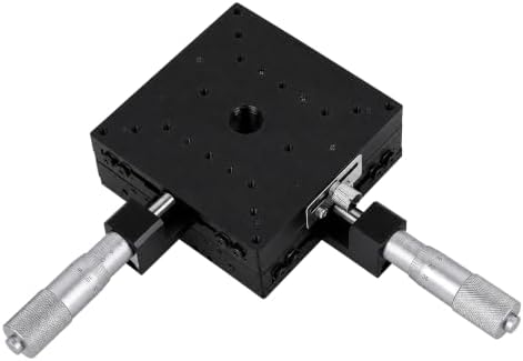 XY Linear Stage, Keenso SEMY100-AC Micrometer Manual Precision Linear Translation Stage Displacement Trimming Bearing Sliding Table Cross Roller XY Axis 100x100x40mm Size