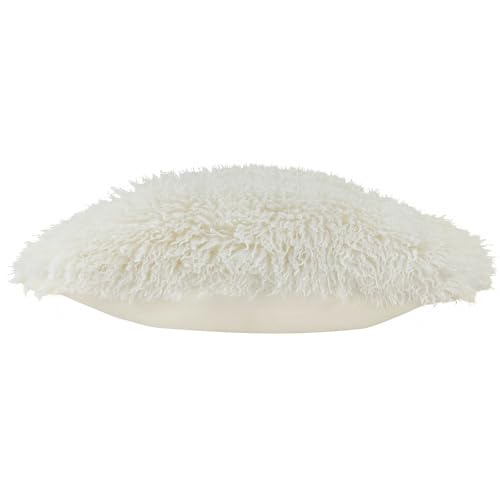 Coussin Rowan en fausse fourrure douce style Mongol et velours chic