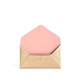 Poppin Luxe Business Card Holder and Credit Card Holder for Women, Stylish Slim Design with Magnetic Closure, Lightweight and Perfect for Client Meetings (Gold Metallic with Blush Pink Lining)