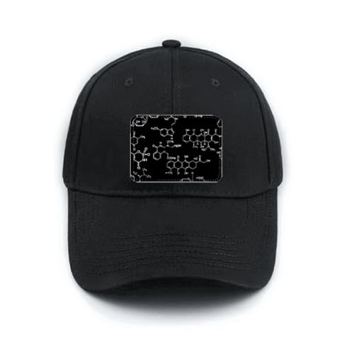 Casquette de baseball molécule noire visière courbée anti-UV ajustable